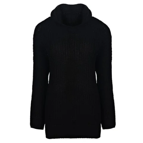 Stylish Hooded Long Sleeve Irregular Hem Women's Oversized Sweater - Black One Size(fit Size Xs To Fansmadedirect