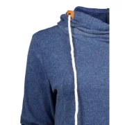 Stylish Hooded Long Sleeve Spliced Draped Women's Hoodie - Blue Fansmadedirect
