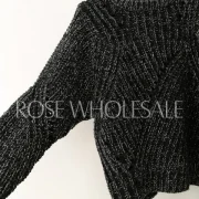 Stylish Jewel Neck Color Stitching Long Sleeve Sweater For Women - Black One Size(fit Size Xs To Fansmadedirect