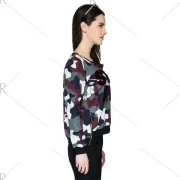 Stylish Scoop Collar Long Sleeve Letter and Camouflage Pattern Women's Sweatshirt - Fansmadedirect
