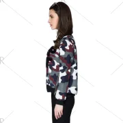 Stylish Scoop Collar Long Sleeve Letter and Camouflage Pattern Women's Sweatshirt - Fansmadedirect