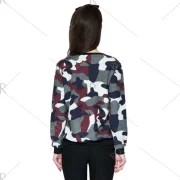 Stylish Scoop Collar Long Sleeve Letter and Camouflage Pattern Women's Sweatshirt - Fansmadedirect