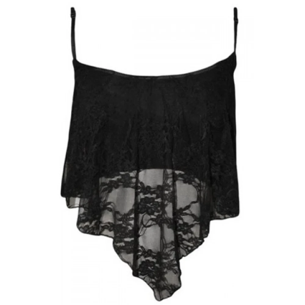 Stylish Women‘s Spaghetti Strap Sleeveless Irregular Hem ace Tank Top - Black Fansmadedirect