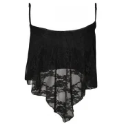 Stylish Women‘s Spaghetti Strap Sleeveless Irregular Hem ace Tank Top - Black Fansmadedirect