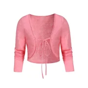 Sweetheart Collar Floral Print Dress with Tie T Shirt - Light Pink Fansmadedirect