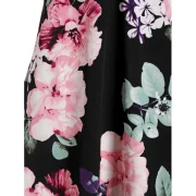 Sweetheart Collar Floral Print Dress with Tie T Shirt - Light Pink Fansmadedirect