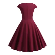 Sweetheart Neck Surplice A Line Dress - Red Wine Fansmadedirect