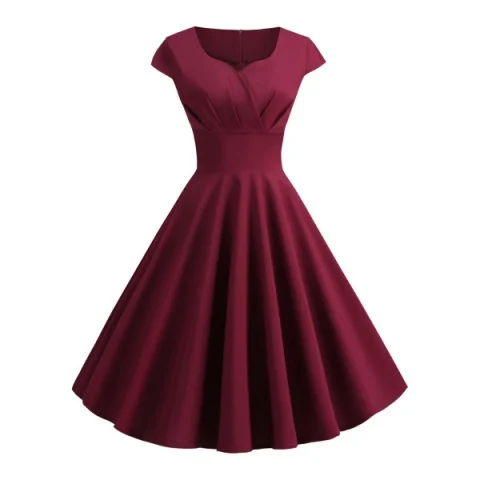 Sweetheart Neck Surplice A Line Dress - Red Wine Fansmadedirect