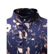 tand Collar Gilding Print hirt - Cadetblue Fansmadedirect