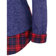 Tartan Trim Long Sleeve T-shirt - Blue Fansmadedirect