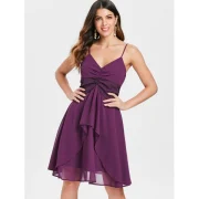 Thin Straps Open Back Swingy Dress - Plum Pie Fansmadedirect