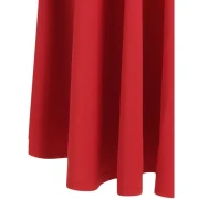 Three Quarter Sleeve Flowing Dress with Zipper - Red Fansmadedirect