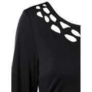 Three Quarter Sleeve Sheath Dress - Black Fansmadedirect