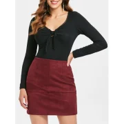 Tie Chest Long leeve lim Fit T-shirt - Black Fansmadedirect