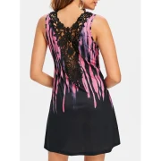 Tie Dyed leeveless Dress - Hot Pink Fansmadedirect