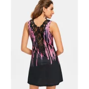 Tie Dyed leeveless Dress - Hot Pink Fansmadedirect