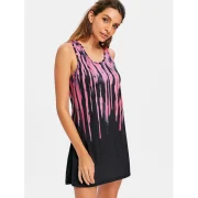 Tie Dyed leeveless Dress - Hot Pink Fansmadedirect