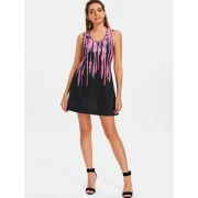 Tie Dyed leeveless Dress - Hot Pink Fansmadedirect