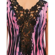 Tie Dyed leeveless Dress - Hot Pink Fansmadedirect