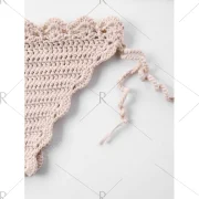 Tie Halter Crochet Bikini et - Apricot Fansmadedirect