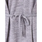 Tie Knot Faux Twinset Hoodie - Light Gray Fansmadedirect
