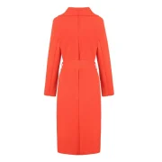 Tie Waist ong Coat - Red Fansmadedirect