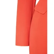Tie Waist ong Coat - Red Fansmadedirect