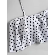 Tier Flounce Polka Dot Bikini - White Fansmadedirect