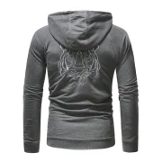 Tiger Embroidery Raglan leeve Hoodie - Dark Gray Fansmadedirect