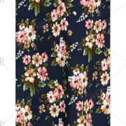 Tiny Floral Printed Asymmetrical T-shirt - Purplish Blue Fansmadedirect