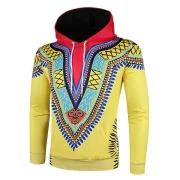 Tribal 3D Print Pullover Hoodie - Yellow Fansmadedirect