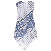 Tribal Print Asymmetrical Tank Top - White Fansmadedirect