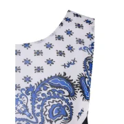 Tribal Print Asymmetrical Tank Top - White Fansmadedirect