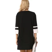 triped Cuff Mini hift Dress - Black Fansmadedirect