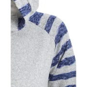 triped Lace Up Raglan leeves Hooded Dress - Gray Cloud Fansmadedirect