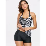 tripes trappy Tankini et - Black Fansmadedirect