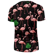 Tropical Leaf Flamingo Print Hawaii Beach Tee - Fansmadedirect