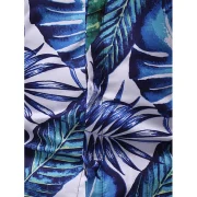 Tropical Leaf Print Button Up Short Sleeve Shirt - Fansmadedirect