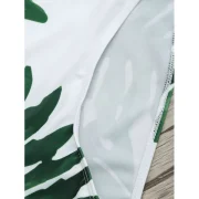 Tropical Off houlder Flounce Print wimsuit - White And Green Fansmadedirect