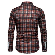 Turn Down Collar Checkered Print Long Sleeves Shirt - Fansmadedirect
