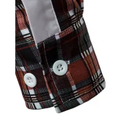 Turn Down Collar Checkered Print Long Sleeves Shirt - Fansmadedirect