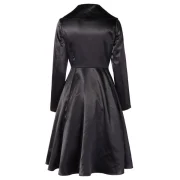 Turn Down Collar Double Breasted Dress - Black Fansmadedirect