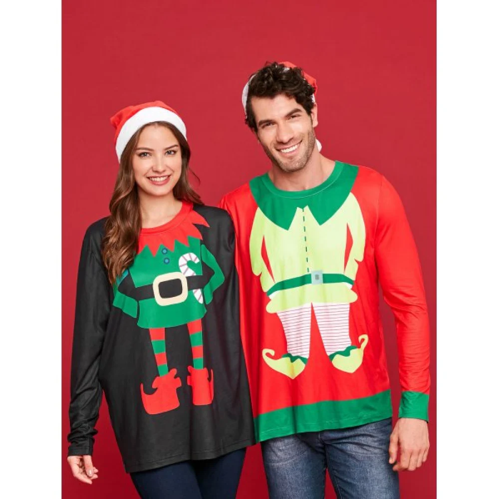 Two Person Pullover Christmas Santa Sweatshirt Pajamas - Fansmadedirect