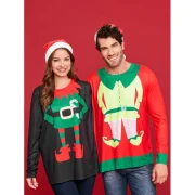 Two Person Pullover Christmas Santa Sweatshirt Pajamas - Fansmadedirect