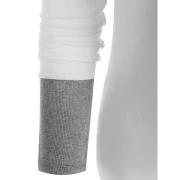 Two Tone ong Sleeve Top - White Fansmadedirect