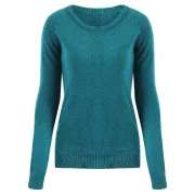 tylish Back Buttoned Elbow pliced Pullover weater For Women - Green Fansmadedirect