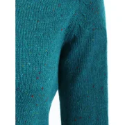 tylish Back Buttoned Elbow pliced Pullover weater For Women - Green Fansmadedirect