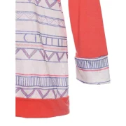 tylish Round Neck Long leeve Printed Pocket Design Women's T-hirt - Pink Fansmadedirect