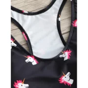 Unicorn Racerback wimsuit - Black Fansmadedirect