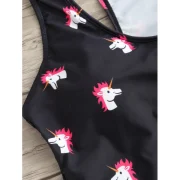 Unicorn Racerback wimsuit - Black Fansmadedirect